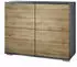 Vladon Rova V3 Kommode 4 Push-to-Open Türen Anthrazit matt/Eiche Wotan 92,5x75,5x35cm (50028964)