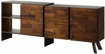 Massivmoebel24 Sideboard SEVILLA #11 Akazie/Altholz 205x40x83cm braun lackiert (33-312-753-0011)