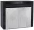 Vladon Valencia Sideboard 2 Türen, 1 offenes Fach, Schwarz matt/Beton Oxid/Hochglanz (50008390)