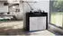 Vladon Valencia Sideboard 2 Türen, 1 offenes Fach, Schwarz matt/Beton Oxid/Hochglanz (50008390)