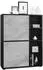 Vladon Cuba Highboard 2 Türen, 4 offene Fächer, Schwarz matt / Beton Oxid Optik (50009272)