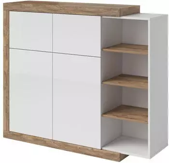 Masseno Sinfonia Highboard 2 Türen Eichefarben/Weiß 150x128x40cm (24BSKS45)