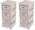MCW Regal-K Kommode 2er-Set 3 Korbschubladen Shabby-Look weiß (Regal-K)