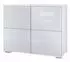 Vladon Rova V3 Kommode 4 Push-to-Open Türen Weiß matt/Hochglanz (92,5x75,5x35cm)