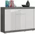 xonox.home Scout Kommode Weiß Hochglanz / Rauchsilber, 120x85x37cm (X06B2903)