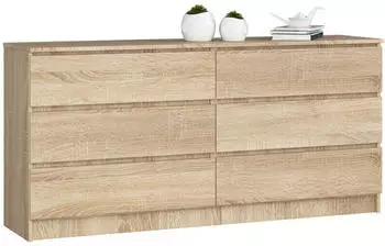 Akord Furniture Factory Sideboard K-160 6 Schubladen Sonoma Eiche 160x40x77cm (K-160)