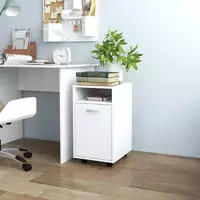 vidaXL Beistellschrank mit Rollen Wei&szlig; 33x38x60 cm Holzwerkstoff