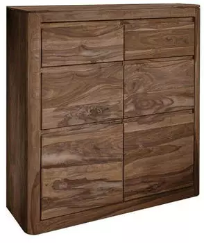Massivmoebel24 Toronto #138 Kommode Sheesham 100x37x111cm Smoked Cherry (09-321-665-0039)