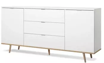 Furn.Design Lundby Sideboard Weiß Matt / Sonoma Eiche, 2-türig, 180cm