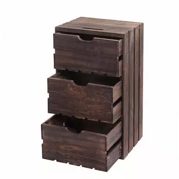 MCW MCW-C62 Schubladenkommode Holz Shabby Vintage 3 Schubladen 53x32x26cm, braun (MCW-C62)