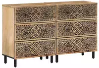 vidaXL Beistellschr&auml;nke 2 Stk. 60x33x75 cm Massivholz Mango