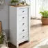 Finebuy Sideboard 5 Schubladen Weiß/Eiche 53x114x39cm (FB71920)