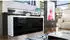 Vladon La Paz V1 Sideboard 2 Türen 4 Schubladen Schwarz/Weiß Hochglanz (167x72x35cm)