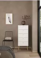 andas Highboard "Bodo, Hochkommode, Aufbewahrung, Stauraum" mit 5 Schubladen, Beine