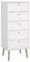 andas Bodo Highboard Weiß, 5 Schubladen, Holzwerkstoff, 50cm Breite