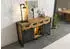 Massivmoebel24 Blackburn Lux Sideboard mit Beleuchtung Mango/Altholz 150x45x90cm natur lackiert/Metall grau (09-312-728-4010)