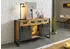 Massivmoebel24 Blackburn Lux Sideboard mit Beleuchtung Mango/Altholz 150x45x90cm natur lackiert/Metall grau (09-312-728-4010)