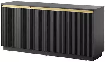 Masseno Maestro Sideboard 3 T&uuml;ren 154x72x39cm Schwarz (ROYAL KOMODA K-154 CZARNY)