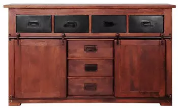 main möbel Sideboard 'Bayamo' 150x90cm Mangoholz & Eisen, Kolonialstil