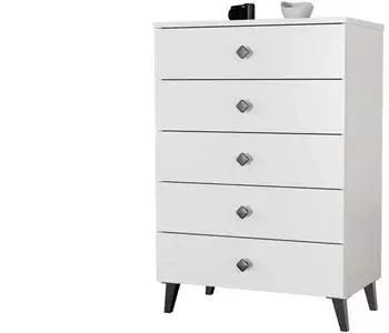 Akord Furniture Factory Mobi Kommode 5 Schubladen 60x37x89cm Weiß