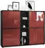 Vladon Cuba V3 Highboard 12 Fächer Schwarz matt/Bordeaux Hochglanz (50009171)