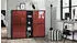 Vladon Cuba V3 Highboard 12 Fächer Schwarz matt/Bordeaux Hochglanz (50009171)