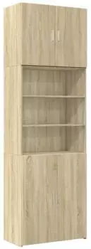 vidaXL Hohes Sideboard Holzwerkstoff Sonoma-Eiche 80x42,5x249cm (3281359)