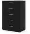 ebuy24 Petra Kommode 5 Schubladen, Holzwerkstoff, mattschwarz, 70x102x40cm (5713035067935)