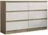 Masseno Allegra Kommode 6 Schubladen, Sonoma Eiche/Weiß, 120x77x33cm (ALANA 2 OAK SONOMA - WHITE)
