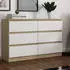 Masseno Allegra Kommode 6 Schubladen, Sonoma Eiche/Weiß, 120x77x33cm (ALANA 2 OAK SONOMA - WHITE)
