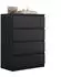 Lookway HANA M4 Highboard Holzwerkstoff Schwarz matt 70x97x40cm (800001543370)