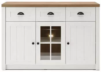 Furn.Design Seyne Sideboard Pinie weiß / Eiche hell, 130x86x43cm (Seyne)