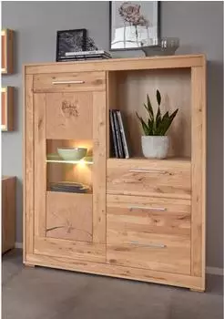 Vogl Highboard Eichefarben Chalet, Wildeiche Teilmassiv, 107x135x40cm (18613734-0)