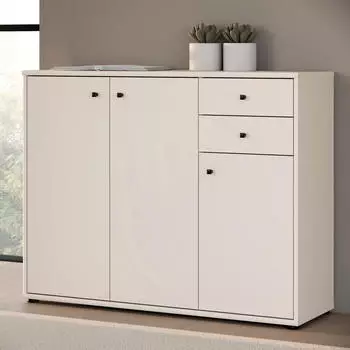 Forte Tempra 2 Kommode 3 T&uuml;ren, 2 Schubk&auml;sten, 108,8x85,5x34,8cm, Sand (T2KK40-U60)