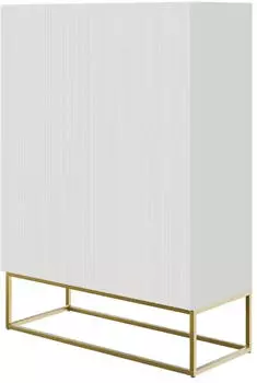 Selsey Veldio Highboard 2 T&uuml;ren, Graubeige, 90cm