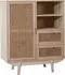 SalesFever Vejle Sideboard Rattangeflecht, MDF/Paulowniaholz, Natur, 70x36cm (396315)