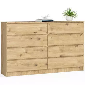 Akord Furniture Factory Kommode K160 8 Schubladen Artisan Eiche 160x40x99cm (K160)