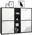 Vladon Cuba V3 Highboard 12 Fächer Schwarz matt/Weiß matt 130,5x105,5x35,5cm (50009185)