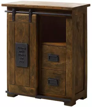 Massivmoebel24 Railway Kommode Mangoholz ge&ouml;lt 75x36x90cm braun (09-330-772-3040)
