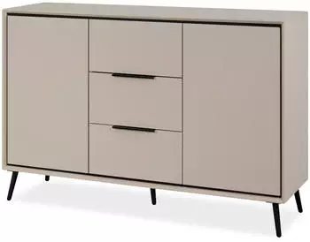 Furn.Design Brebbia Sideboard 135cm Sand/Schwarz mit Soft-Close-Funktion