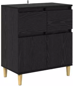 vidaXL Sideboard Schwarz Eichen-Optik 2 T&uuml;ren 1 Schublade 60x35x70cm (881211)