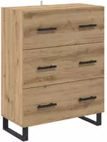 vidaXL Sideboard Artisan-Eiche 69,5 x 34 x 90 cm Verbundholz und Eisen