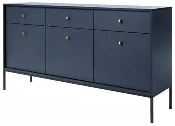 Selsey MONNE Sideboard 3-t&uuml;rig mit 3 Schubladen, Dunkelblau, Vintage-Stil