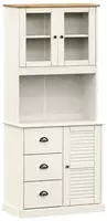 Highboard Vigo Wei&szlig; 78x40x175 Cm Massivholz Kiefer Vidaxl