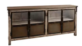 Massivmoebel24 Heavy Industry #250 Sideboard Mango 180x40x90cm braun lackiert (09-312-677-0250)
