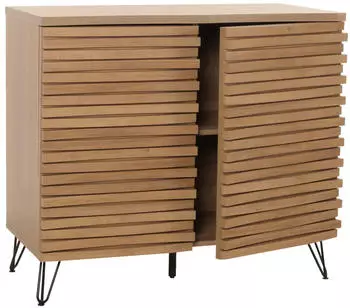 MCW Kommode M49 3D-Design Stauf&auml;cher, MDF 85x95x45cm, natur (93382)
