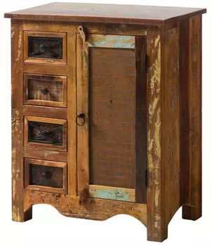 Massivmoebel24 Nature of Spirit Kommode Altholz mehrfarbig lackiert 70x40x85cm (09-330-700-0027)