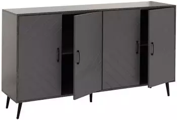 Mendler HWC-N89 Sideboard Fischgr&auml;tenmuster Melamin Marmor-Optik grau 88x150x40cm (109690)