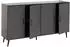 Mendler HWC-N89 Sideboard Fischgrätenmuster Melamin Marmor-Optik grau 88x150x40cm (109690)