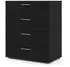 ebuy24 Petra Kommode 4 Schubladen, Holzwerkstoff, mattschwarz, 70x82x40cm